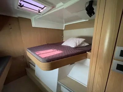 Cabin on No Name, a Bali Catspace catamaran at Municipal Unit of Lefkada, Greece