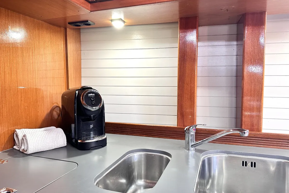 Galley of Heidrun, a Bavaria Cruiser 55 sailboat at Split, Croatia