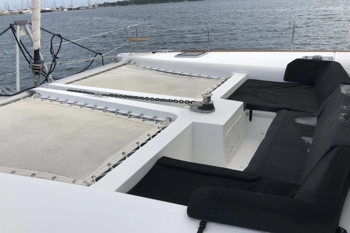 Deck of Myemocean, a Lagoon 450 S catamaran at Mai Khao, Thailand