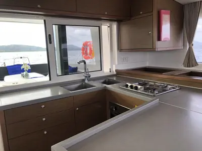 Galley of Myemocean, a Lagoon 450 S catamaran at Mai Khao, Thailand