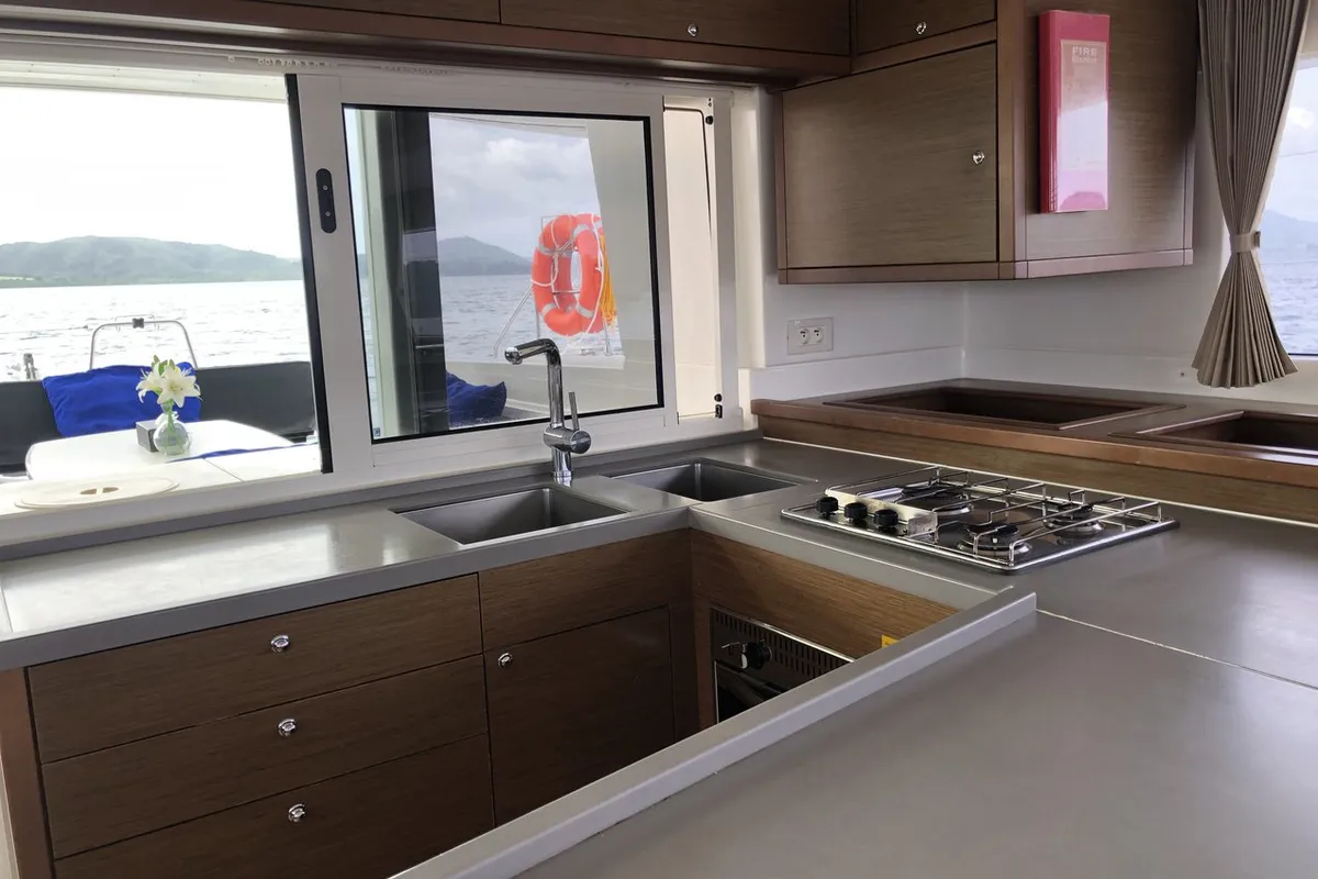 Galley of Myemocean, a Lagoon 450 S catamaran at Mai Khao, Thailand