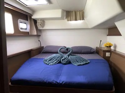 Cabin on Myemocean, a Lagoon 450 S catamaran at Mai Khao, Thailand