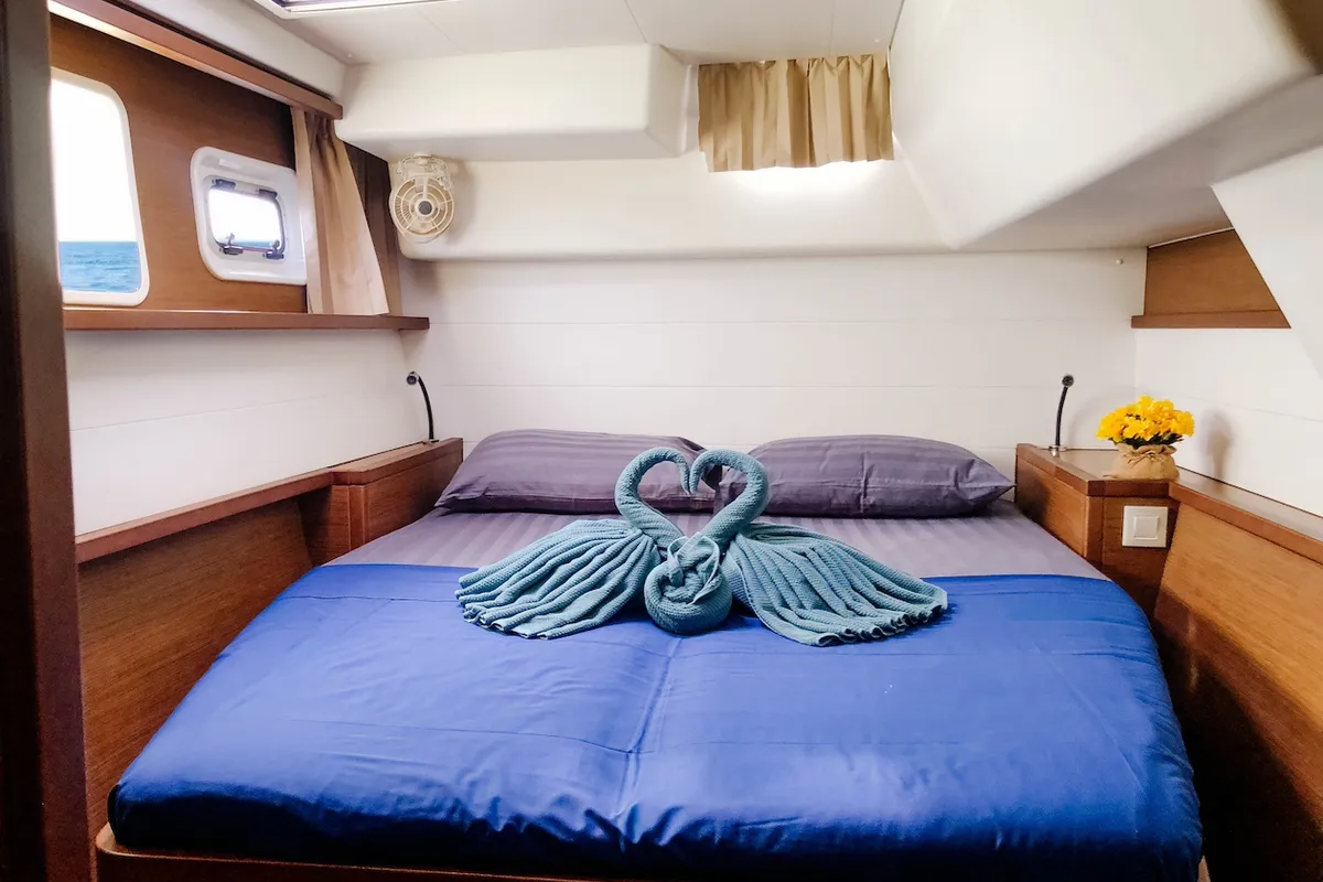 Cabin on Lagoon 450 S, a catamaran at Mai Khao, Thailand
