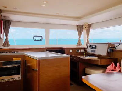 Galley of Lagoon 450 S, a catamaran at Mai Khao, Thailand