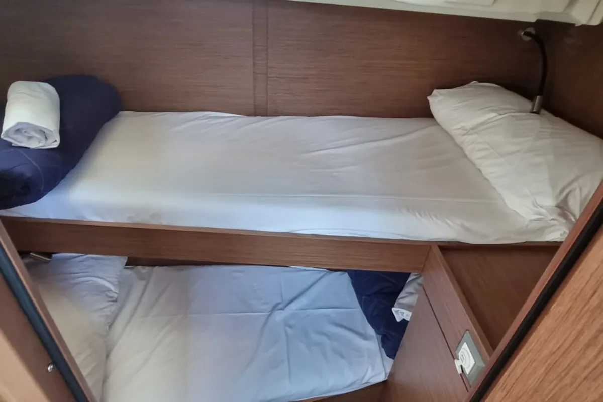 Cabin on Electra, a Beneteau Oceanis 46.1 sailboat at Olbia, Italy