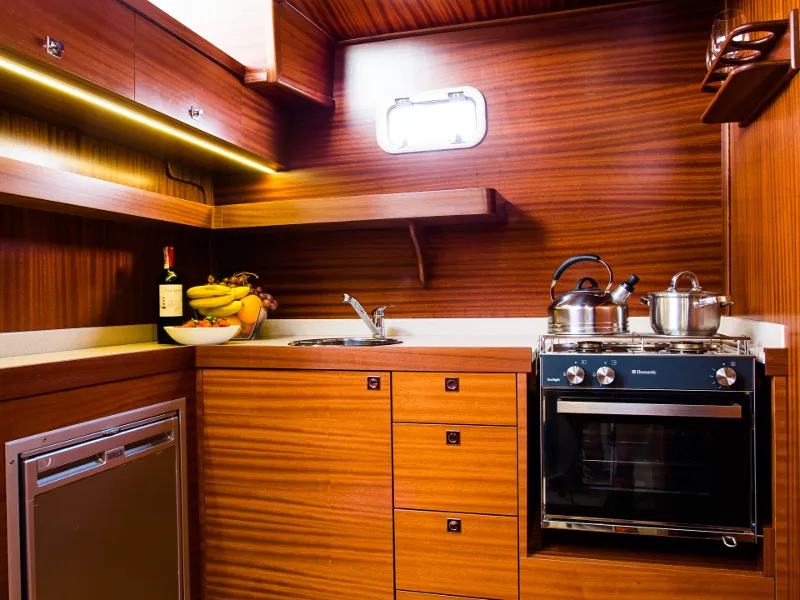 Galley of Nautiner 40.2 AFT, a Nautiner 40.2 AFT motorboat at Wilkasy, Poland