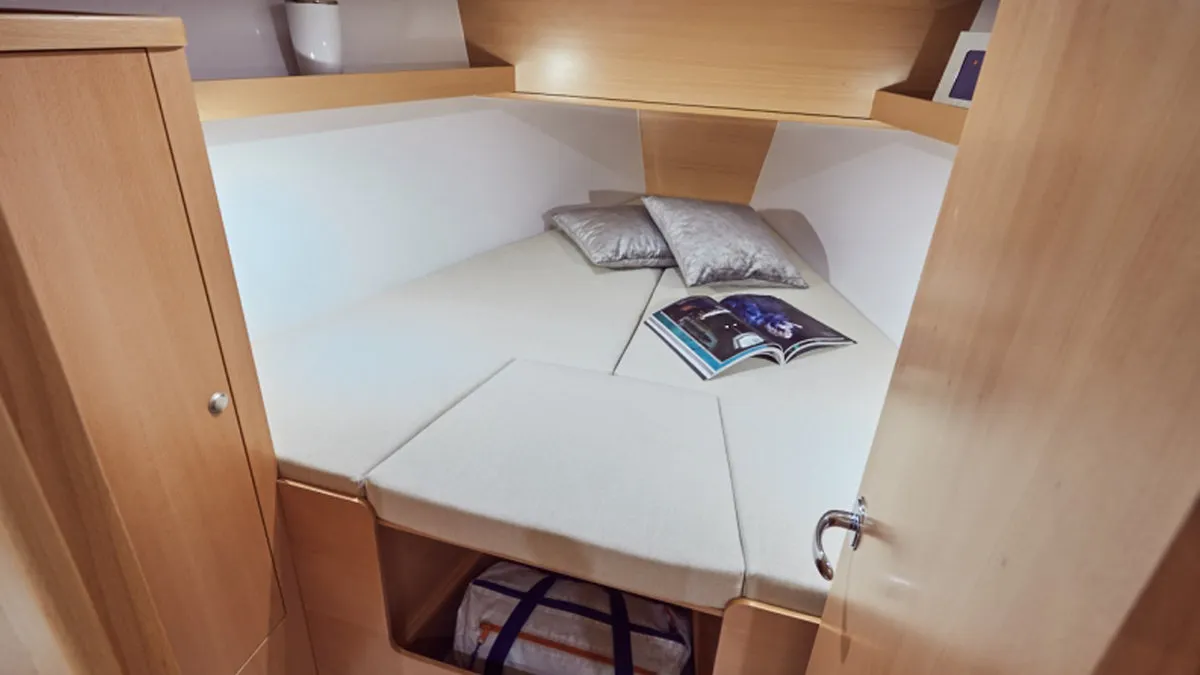 Cabin on Jeanneau Sun Odyssey 319, a sailboat at Tonnarella, Italy