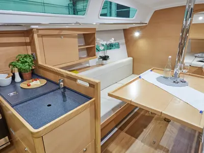 Galley of Jeanneau Sun Odyssey 319, a sailboat at Tonnarella, Italy