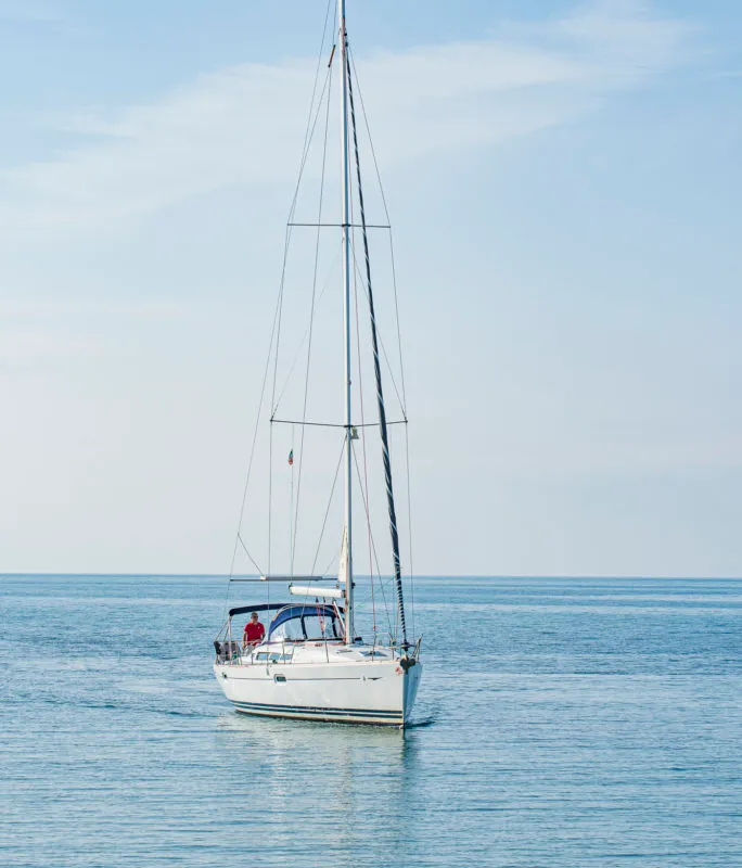 Exterior view of Benoit, a Jeanneau Sun Odyssey 42 i sailboat at San Vincenzo, Italy