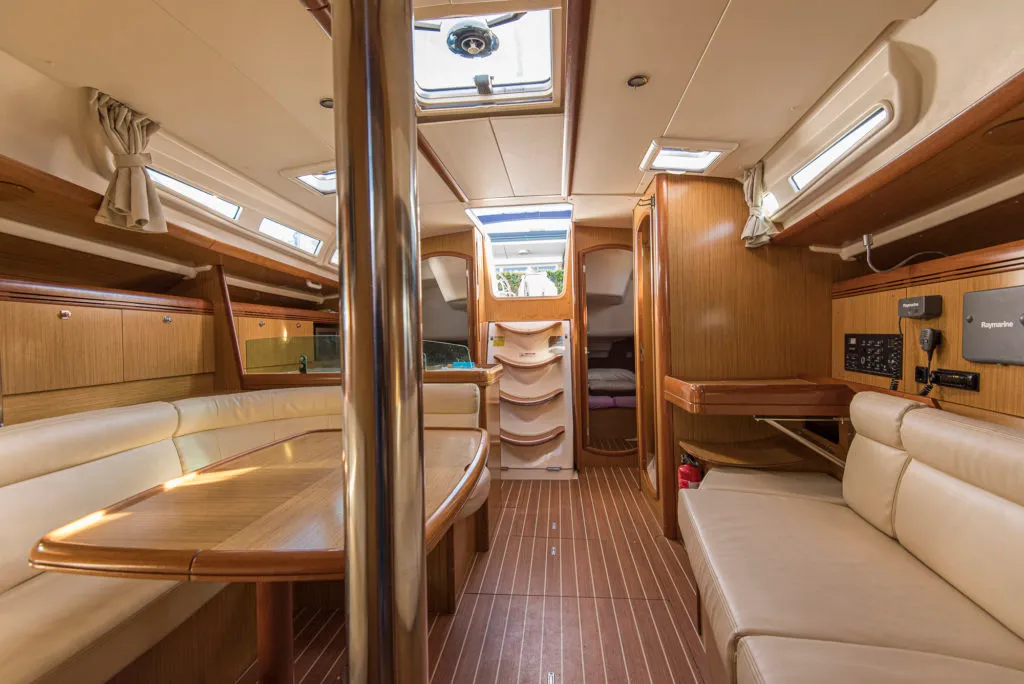 Salon of Benoit, a Jeanneau Sun Odyssey 42 i sailboat at San Vincenzo, Italy