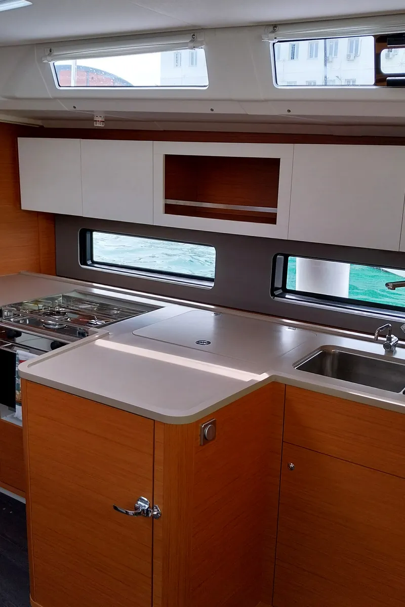 Galley of Panagiotis, a Dufour 41 sailboat at Volos, Greece
