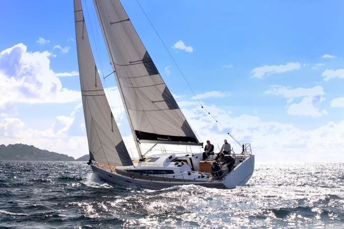 Exterior view of Stina24, a Dehler 38 sailboat at Flensburg, Germany