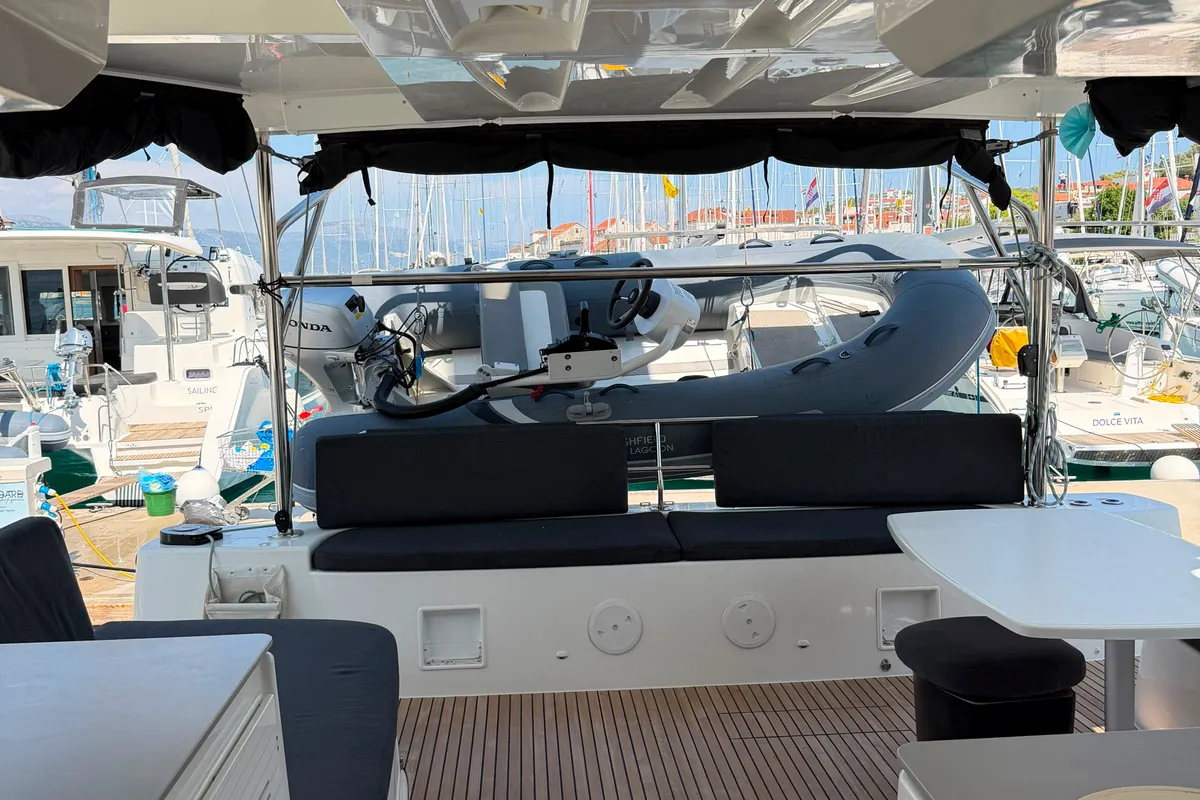 Galley of Lady Point, a Lagoon 46 catamaran at Split, Croatia