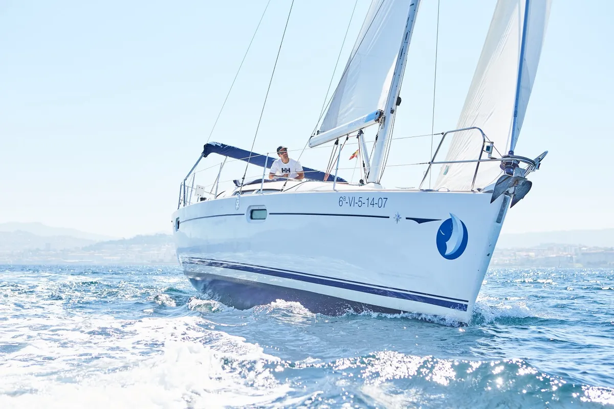 Exterior view of Jeanneau Sun Odyssey 39i, a sailboat at Vigo, Spain