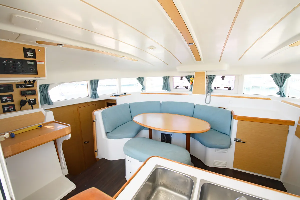 Salon of Zen (Pax 10), a Lagoon 380 S2 catamaran at Municipal Unit of Lefkada, Greece
