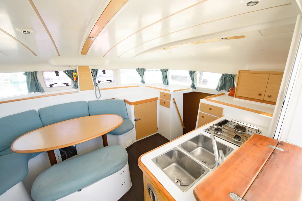 Galley of Zen (Pax 10), a Lagoon 380 S2 catamaran at Municipal Unit of Lefkada, Greece