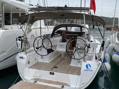Cockpit of Luna 2, a Bavaria 34 Cruiser sailboat at Fethiye, Turkey