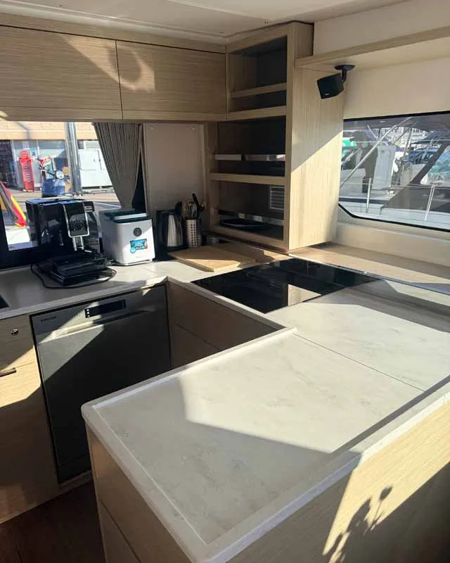 Galley of New Horizons, a Lagoon 46 catamaran at Palma de Mallorca, Spain