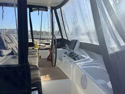 Cockpit of New Horizons, a Lagoon 46 catamaran at Palma de Mallorca, Spain