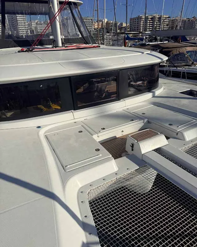 Deck of New Horizons, a Lagoon 46 catamaran at Palma de Mallorca, Spain
