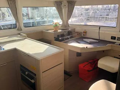 Galley of New Horizons, a Lagoon 46 catamaran at Palma de Mallorca, Spain
