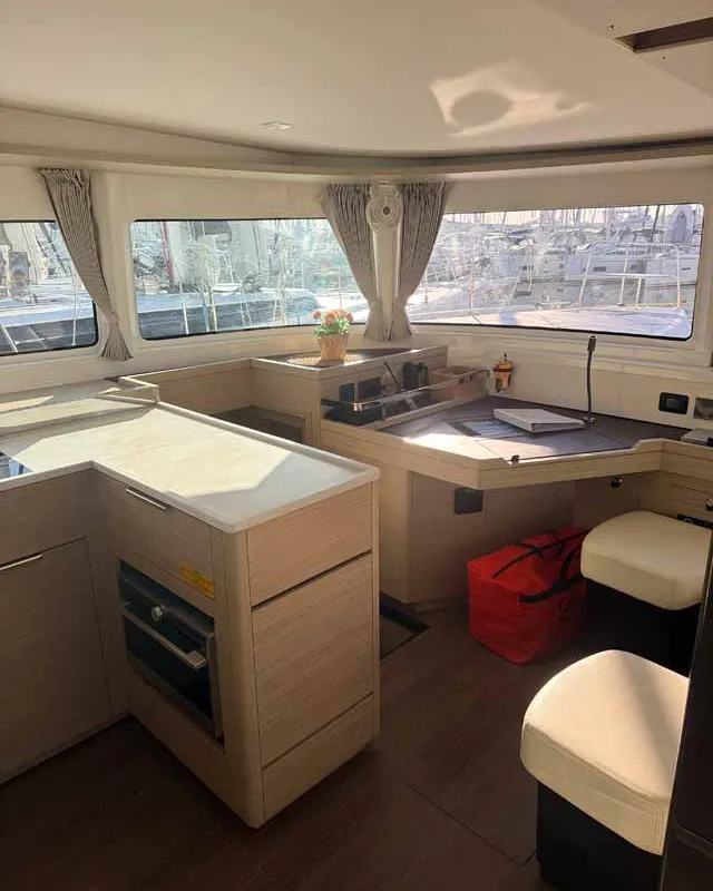 Galley of New Horizons, a Lagoon 46 catamaran at Palma de Mallorca, Spain