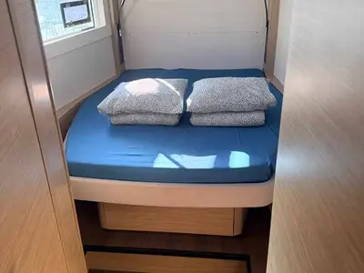 Cabin on New Horizons, a Lagoon 46 catamaran at Palma de Mallorca, Spain