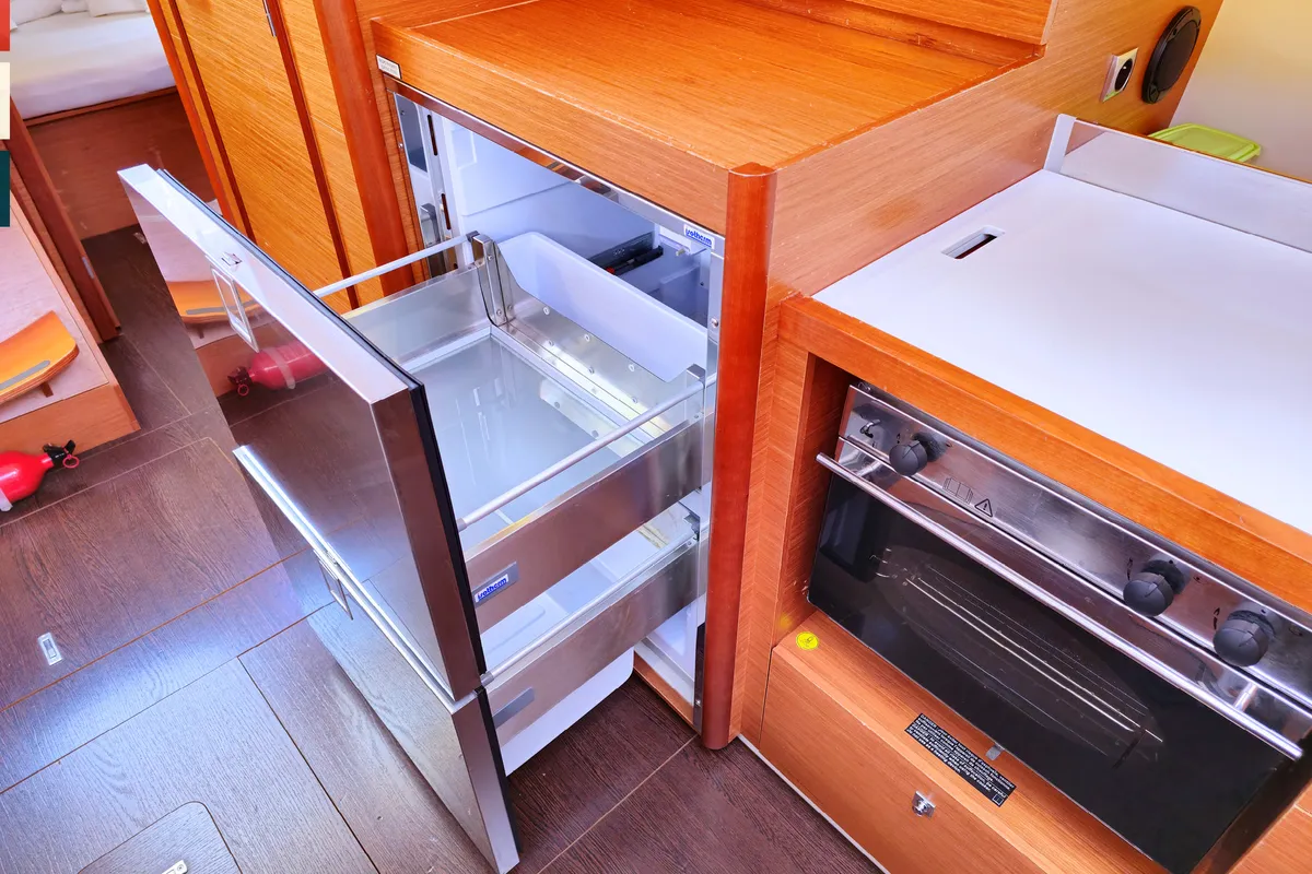 Galley of Maša, a Dufour 390 GL sailboat at Općina Rogoznica, Croatia