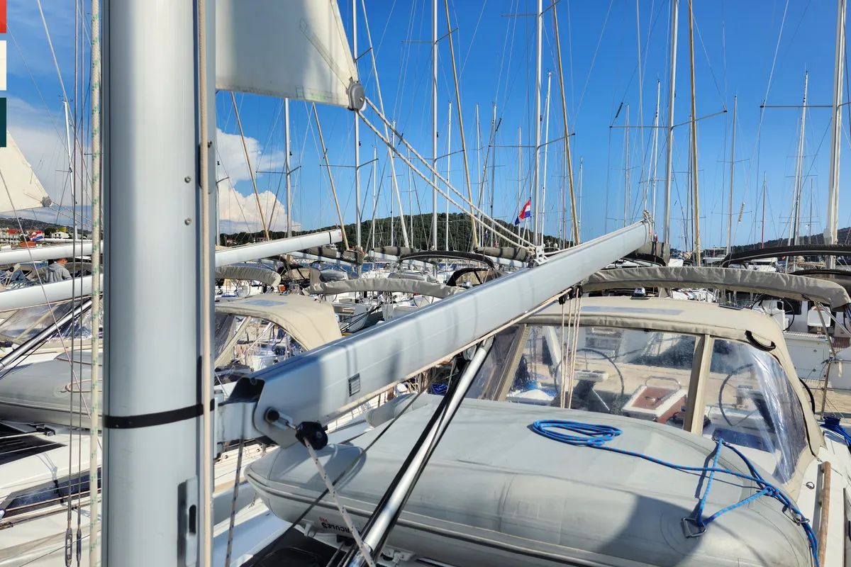 Deck of Maša, a Dufour 390 GL sailboat at Općina Rogoznica, Croatia