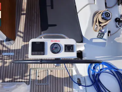 Cockpit of Maša, a Dufour 390 GL sailboat at Općina Rogoznica, Croatia