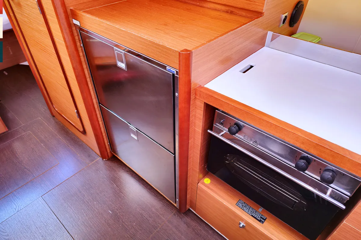 Galley of Maša, a Dufour 390 GL sailboat at Općina Rogoznica, Croatia