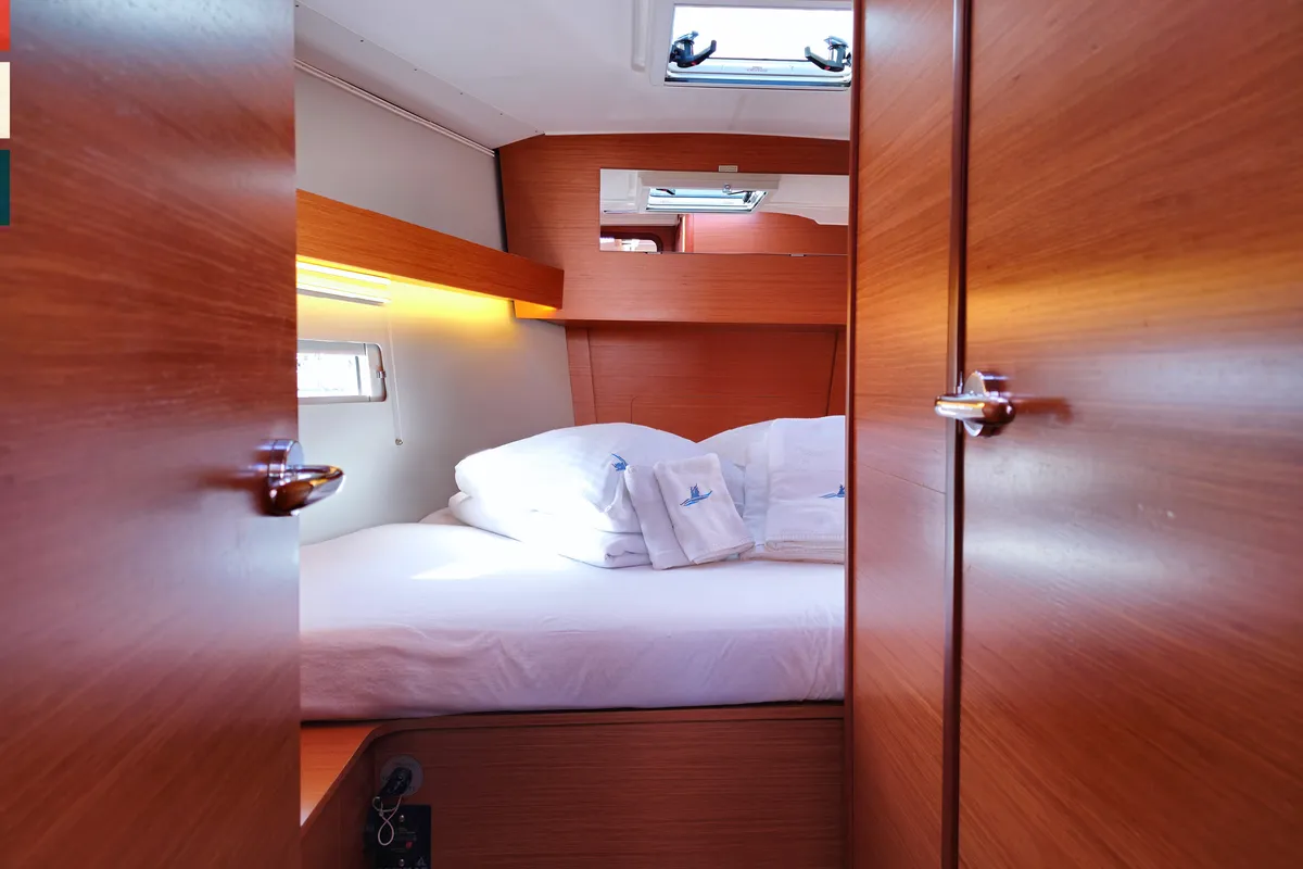 Cabin on Maša, a Dufour 390 GL sailboat at Općina Rogoznica, Croatia