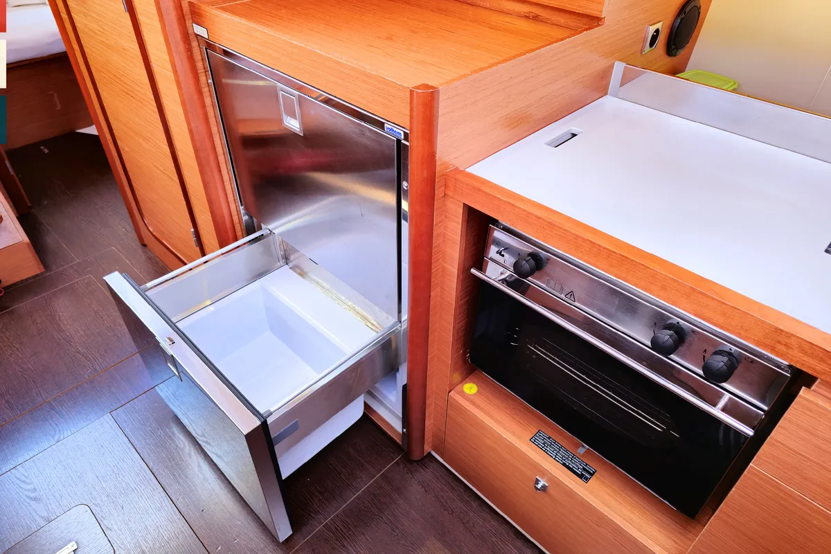 Galley of Maša, a Dufour 390 GL sailboat at Općina Rogoznica, Croatia