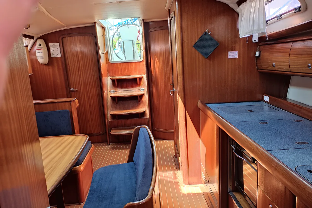 Galley of Dorothea, a Bavaria 41 sailboat at Kontokali, Greece