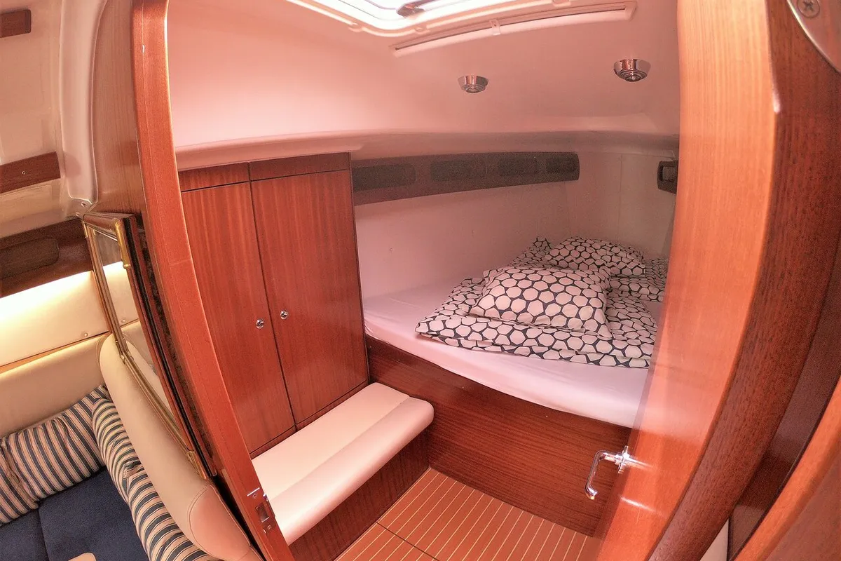 Cabin on Gipsy, a Bavaria 38 Match sailboat at Primošten, Croatia