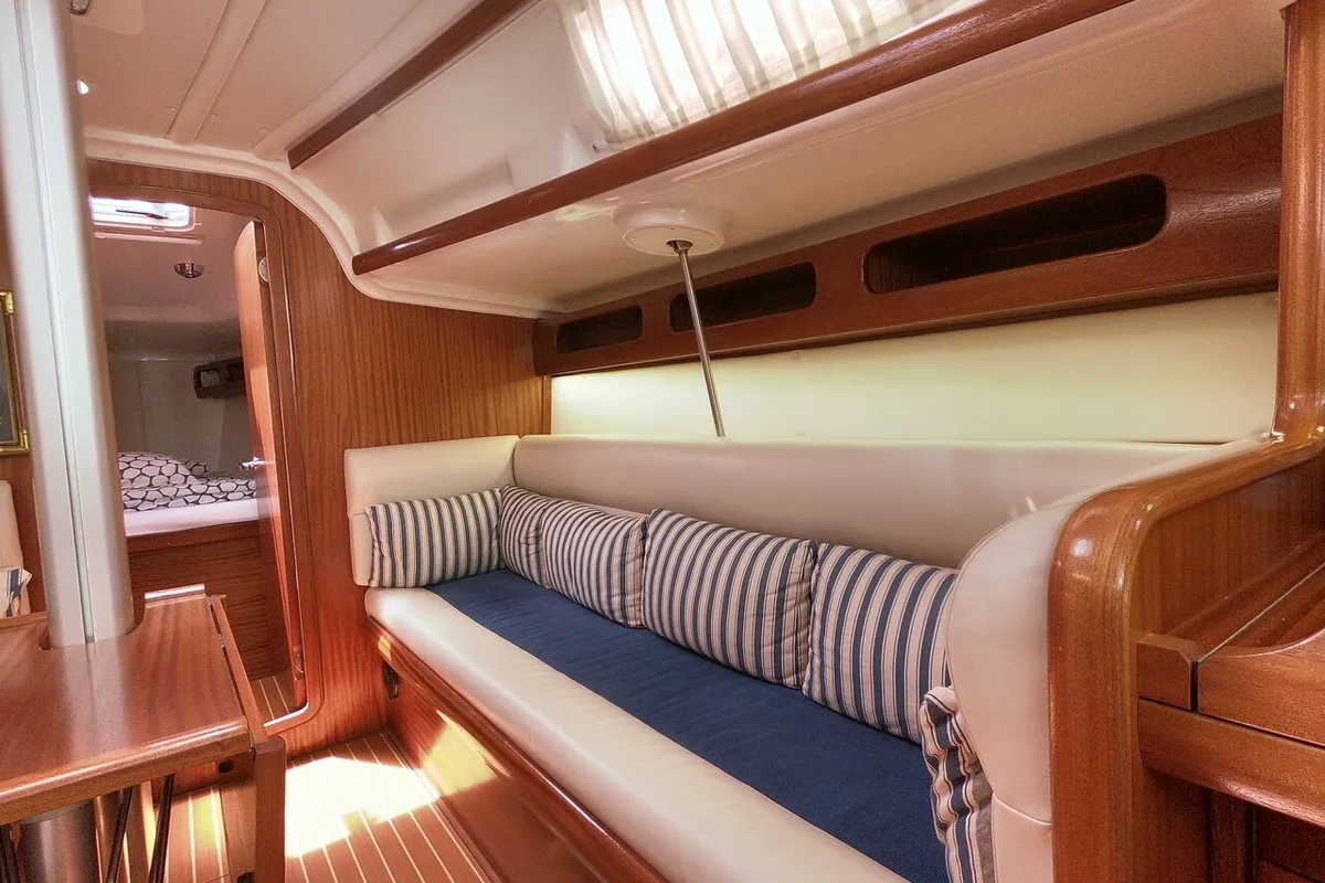 Salon of Gipsy, a Bavaria 38 Match sailboat at Primošten, Croatia