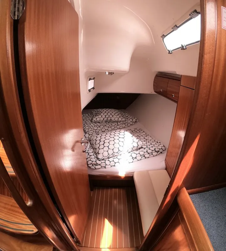 Cabin on Gipsy, a Bavaria 38 Match sailboat at Primošten, Croatia