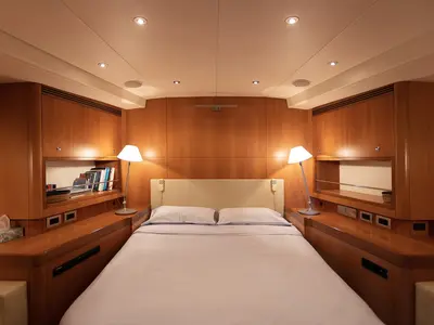 Cabin on Meliti, a Joubert and Nivelt Garcia Yachts 86 sailboat at Athens, Greece