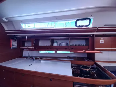 Galley of Pandeia, a Dufour 450 Grand Large sailboat at Marmaris, Turkey