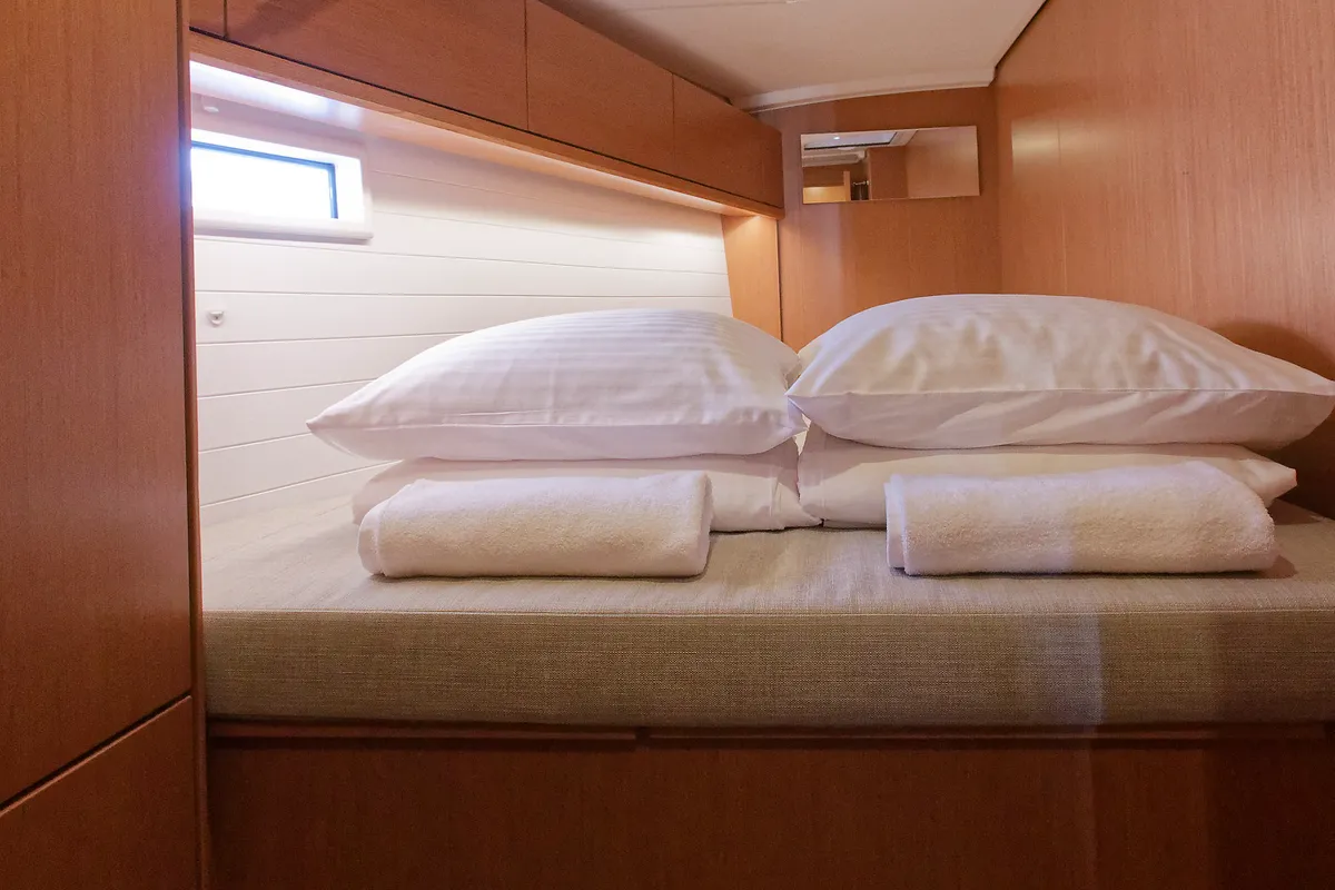 Cabin on Val, a Bavaria Cruiser 46 sailboat at Grad Kaštela, Croatia