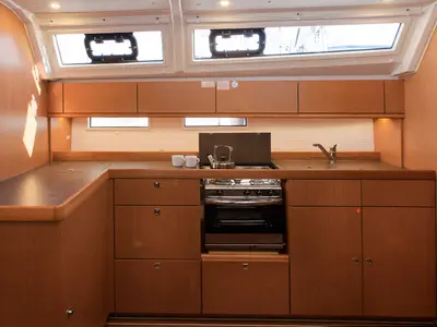 Galley of Val, a Bavaria Cruiser 46 sailboat at Grad Kaštela, Croatia
