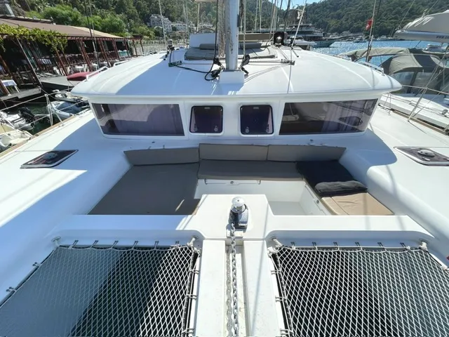 Deck of Altair, a Lagoon 450 F catamaran at Athens, Greece