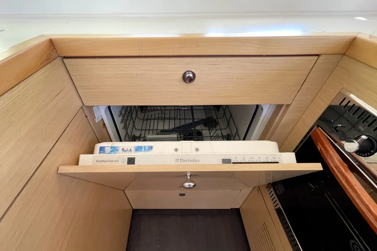 Galley of Altair, a Lagoon 450 F catamaran at Athens, Greece