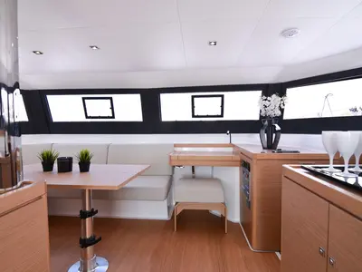 Salon of Paris, a Dufour Catamaran 48 catamaran at Capo d'Orlando, Italy