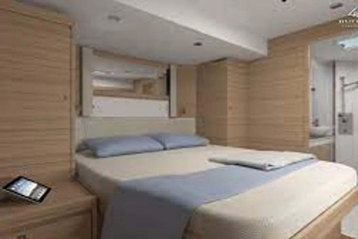 Cabin on Paris, a Dufour Catamaran 48 catamaran at Capo d'Orlando, Italy