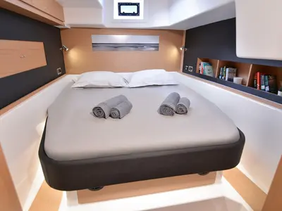 Cabin on Paris, a Dufour Catamaran 48 catamaran at Capo d'Orlando, Italy
