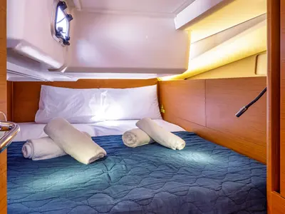 Cabin on Thousand Sunny, a Jeanneau Sun Odyssey 440 sailboat at Municipal Unit of Rhodes, Greece