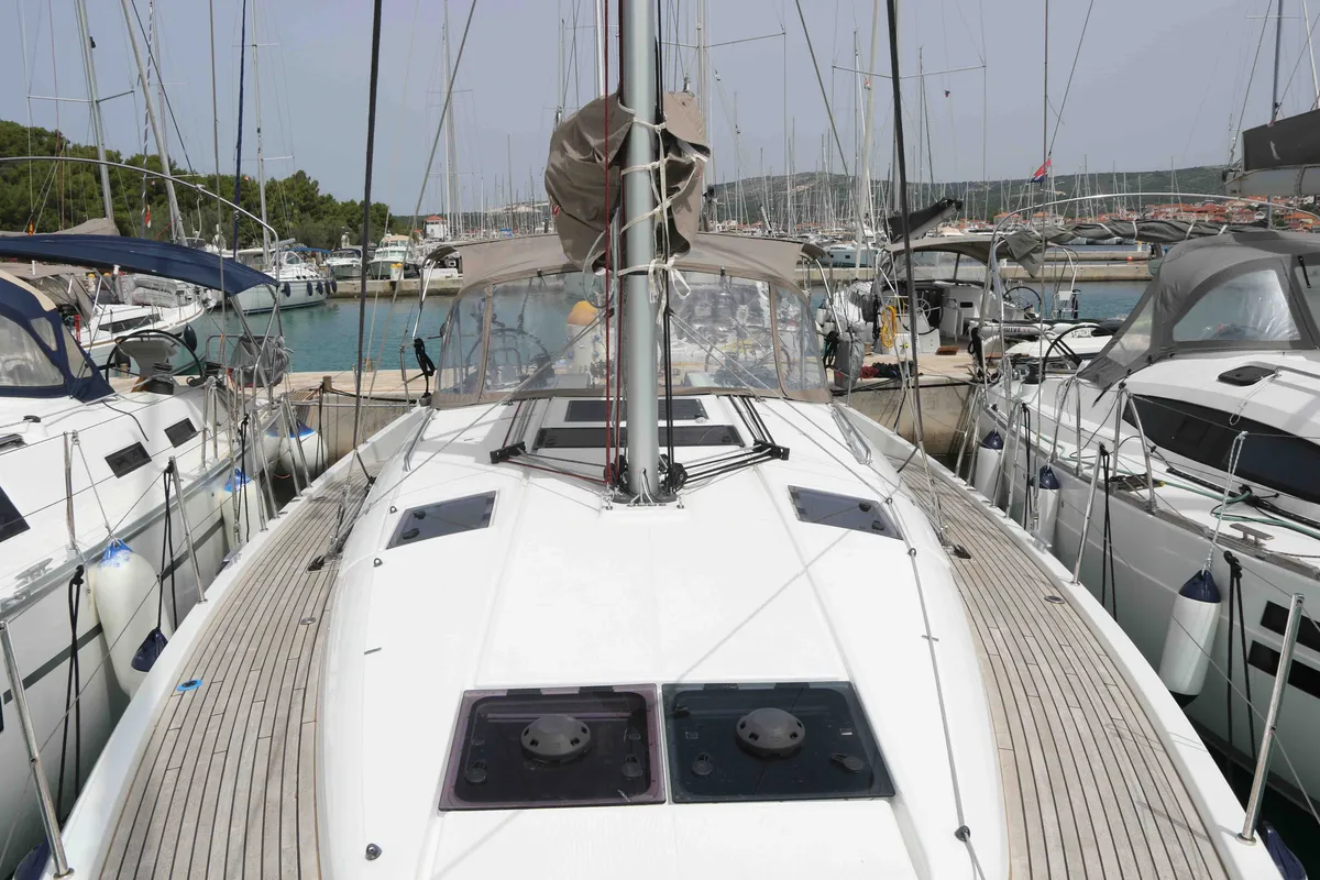 Exterior view of Bohemian Rhapsody, a Jeanneau Sun Odyssey 440 sailboat at Općina Sukošan, Croatia