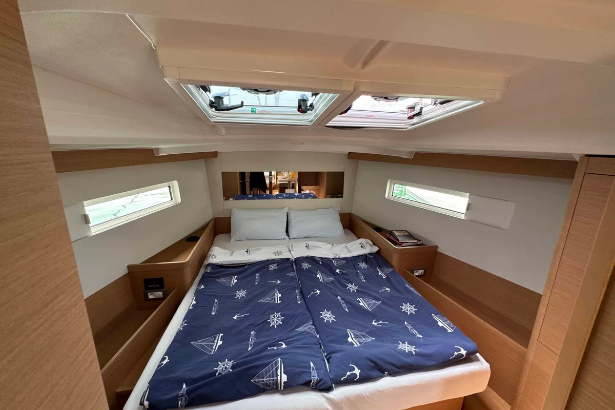 Cabin on Bohemian Rhapsody, a Jeanneau Sun Odyssey 440 sailboat at Općina Sukošan, Croatia