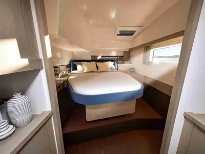 Cabin on Sea Eagle III, a Fountaine Pajot New 41 catamaran at Rodi Garganico, Italy